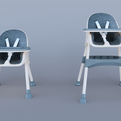  现代儿童餐椅su模型 