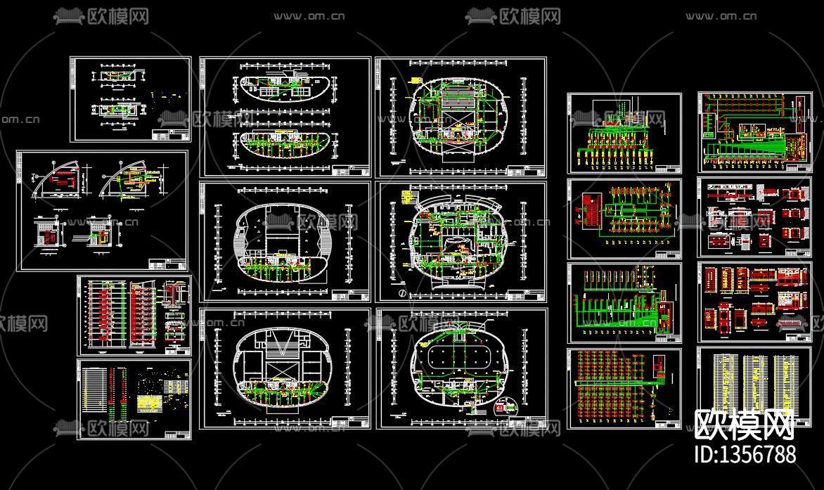 网信网络中心电讯设施cad施工图下载（渲染图6）