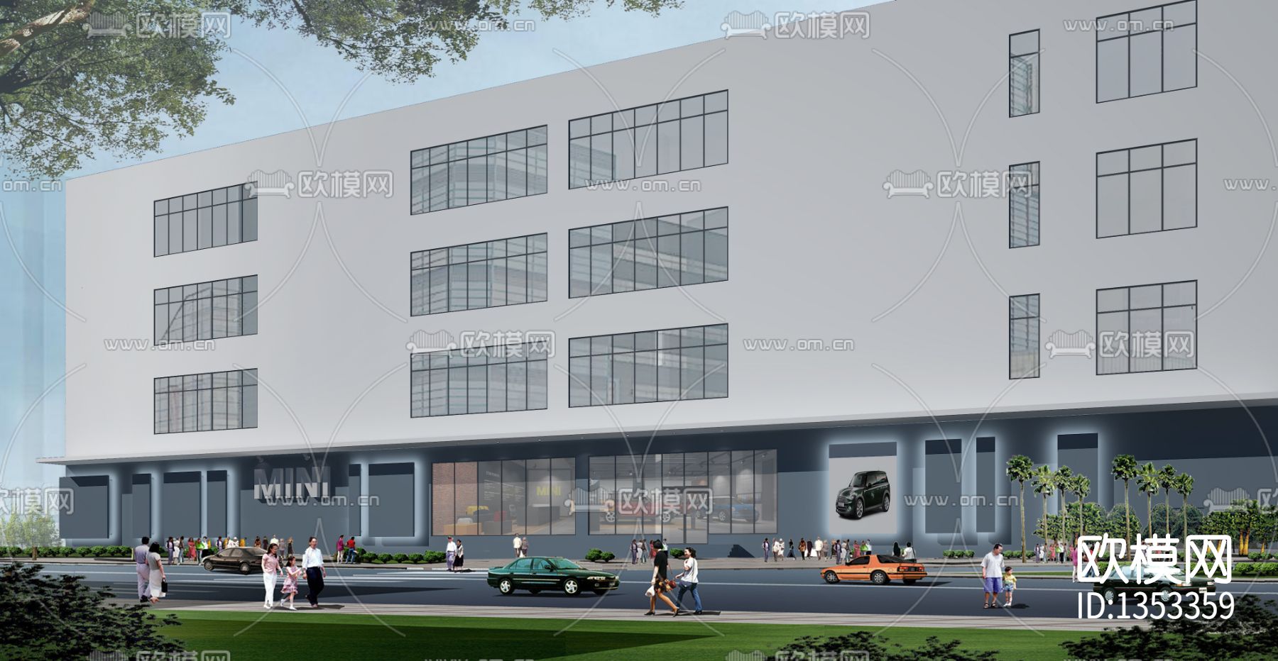 汽车展厅CAD施工图下载（渲染图4）