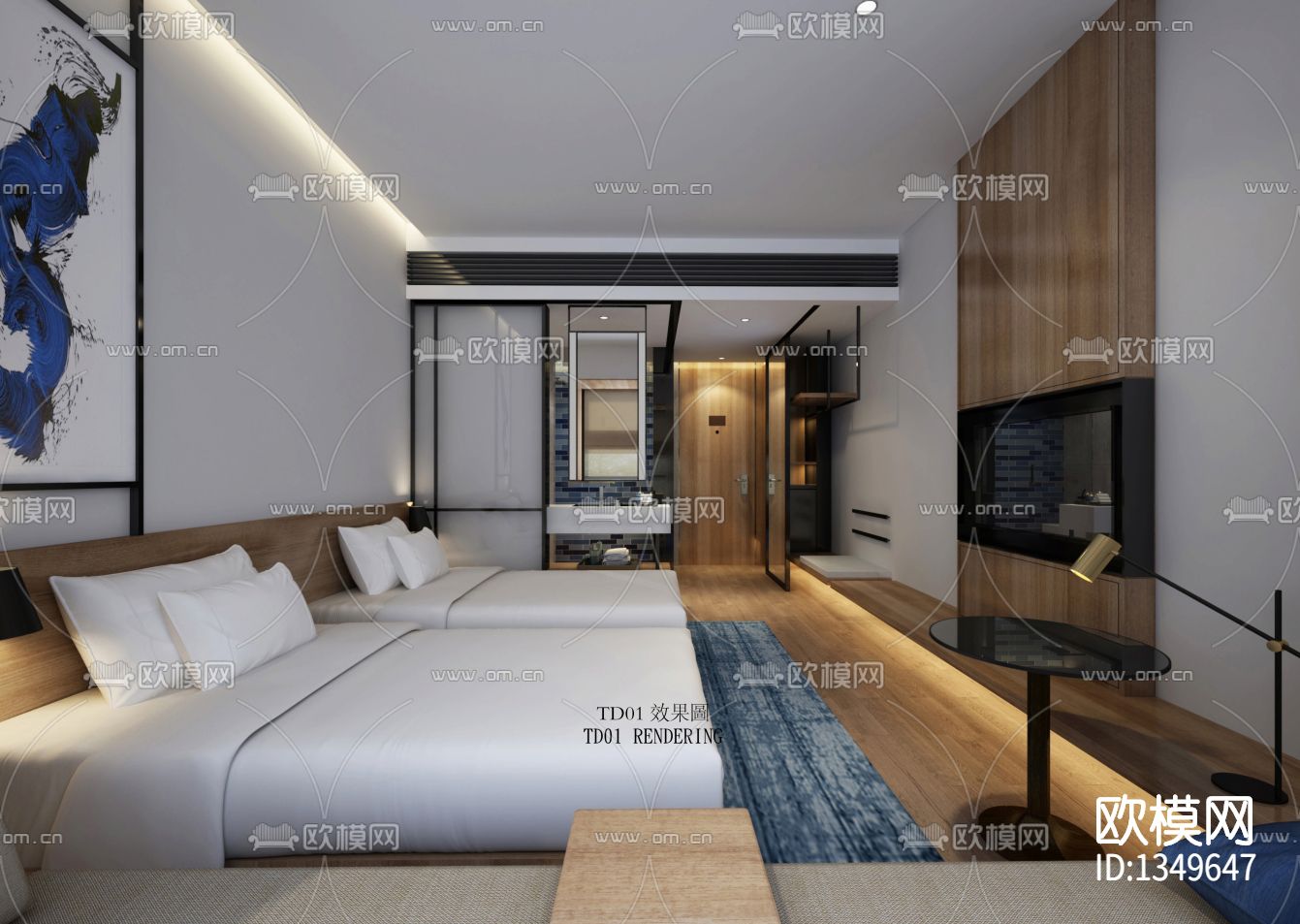 成都春熙路万枫酒店cad施工图下载（渲染图1）