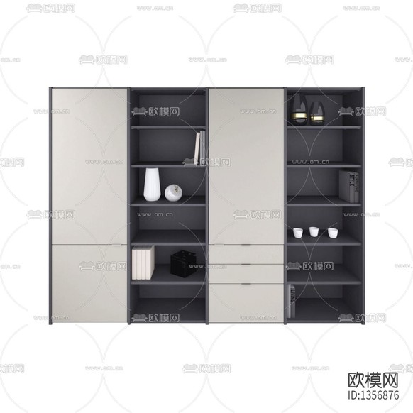 现代简约实木储物柜下载(渲染图2)