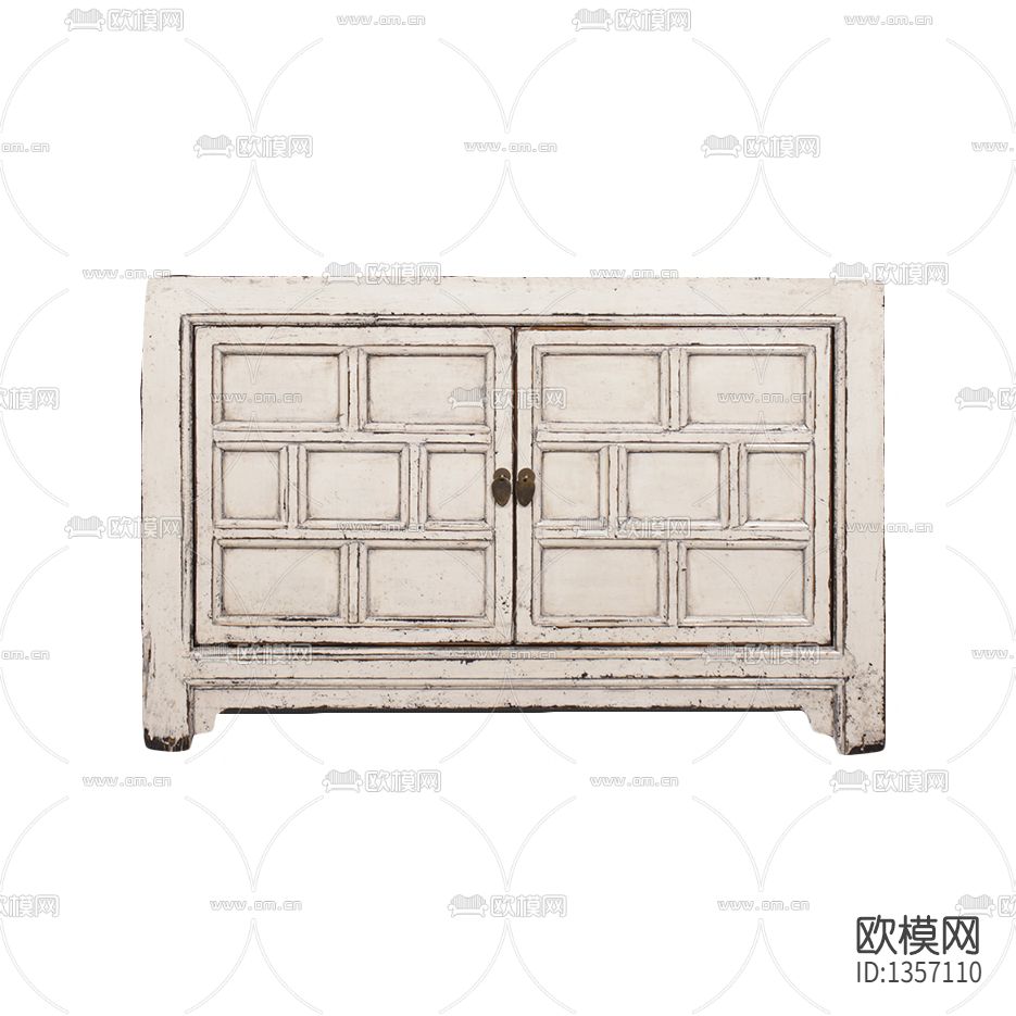 美式复古做旧实木储物柜下载（渲染图1）
