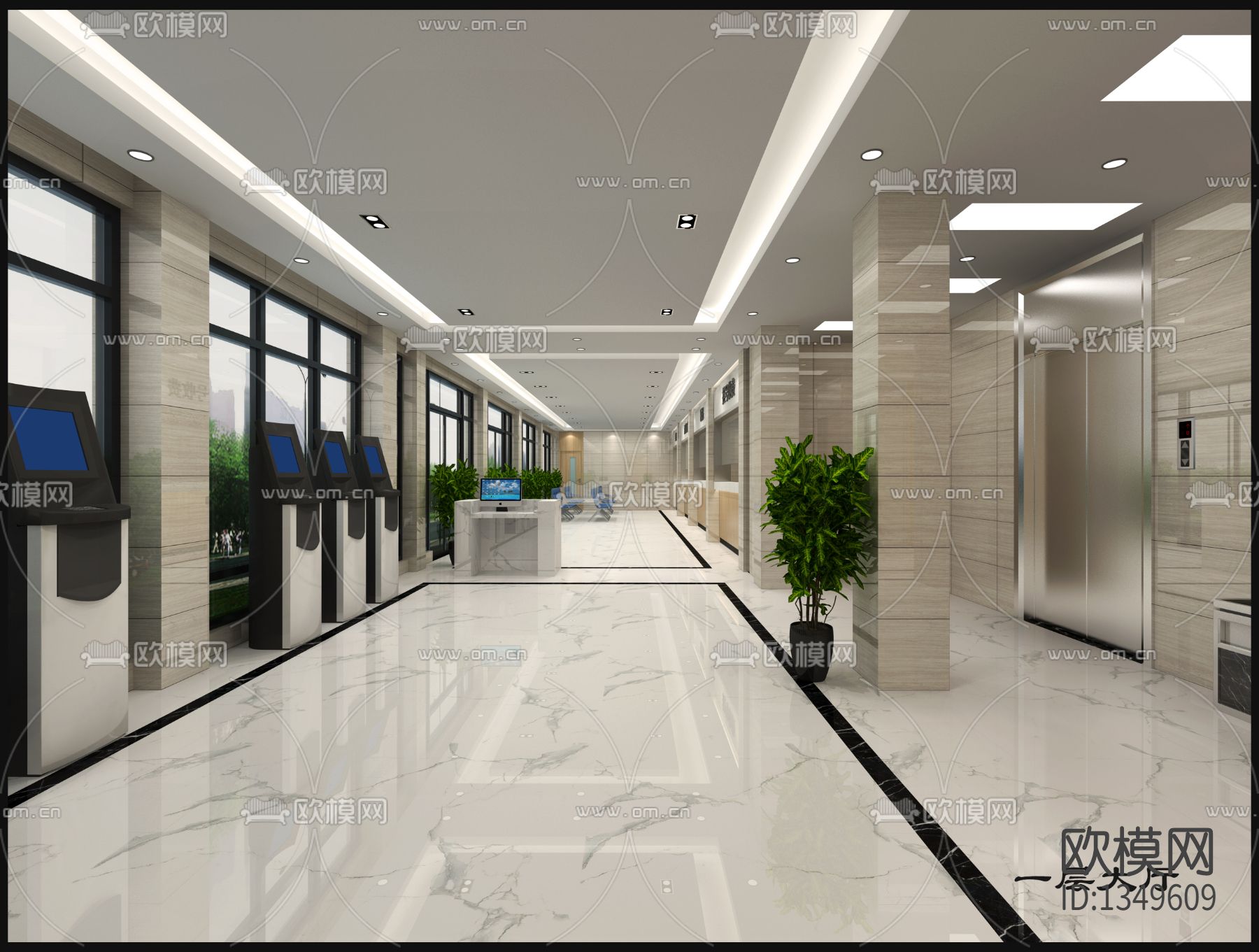 分水医院cad施工图下载（渲染图7）