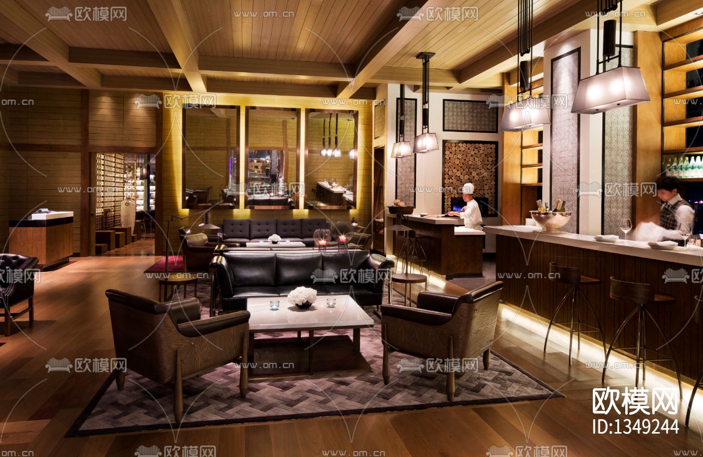 沈阳君悦酒店cad施工图下载（渲染图4）