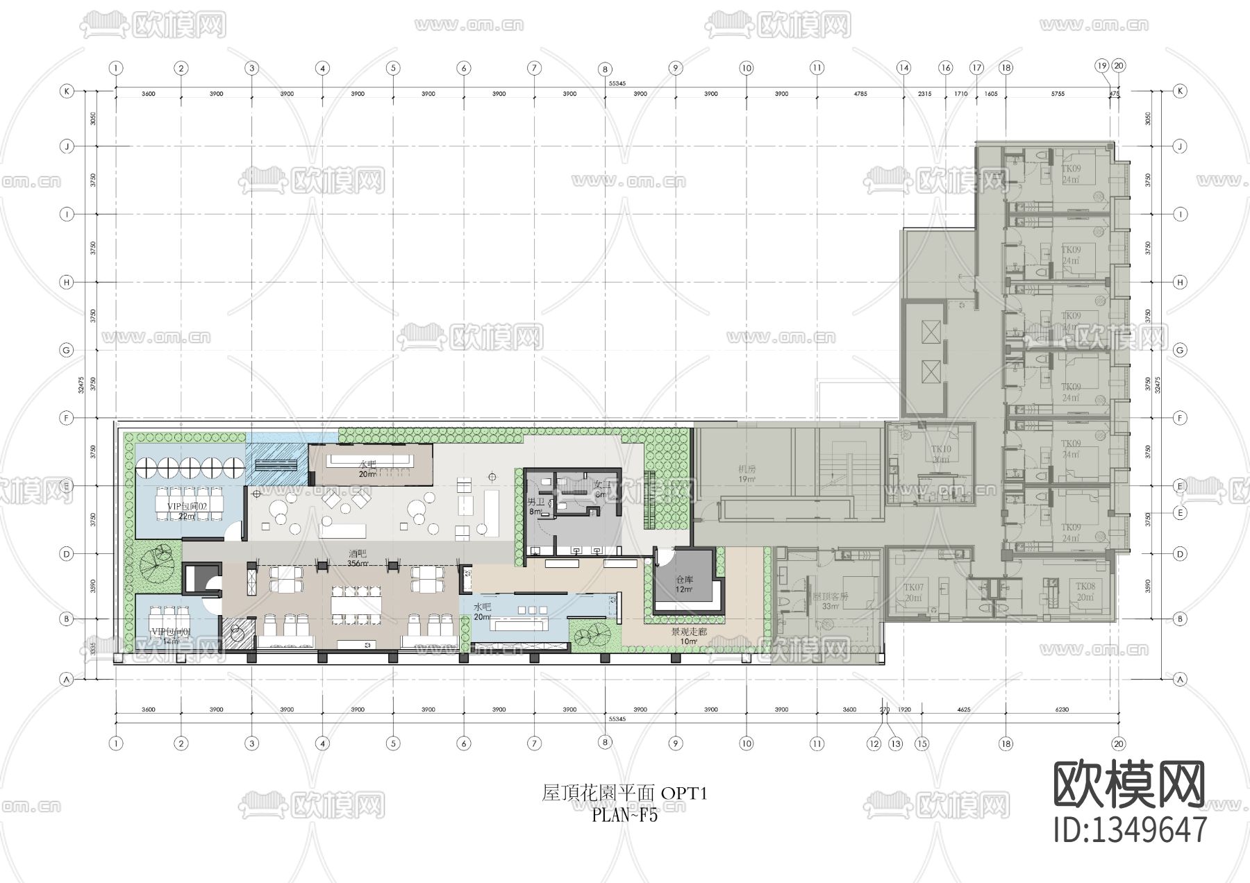 成都春熙路万枫酒店cad施工图下载（渲染图5）
