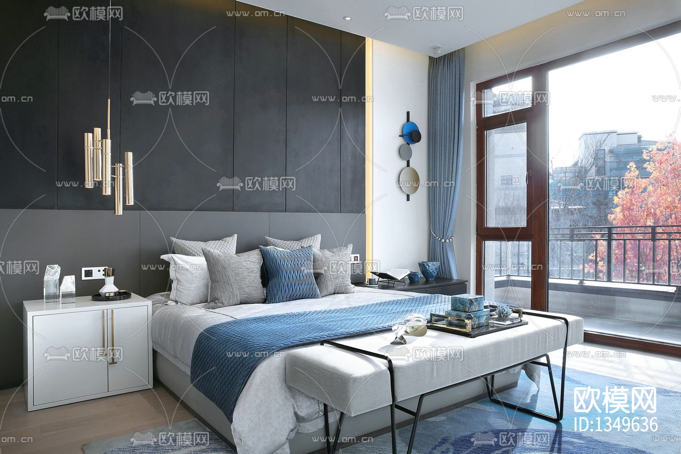 北京亿城燕西华府联排别墅cad施工图下载（渲染图9）