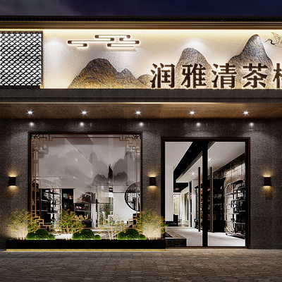 茶楼门面3d模型