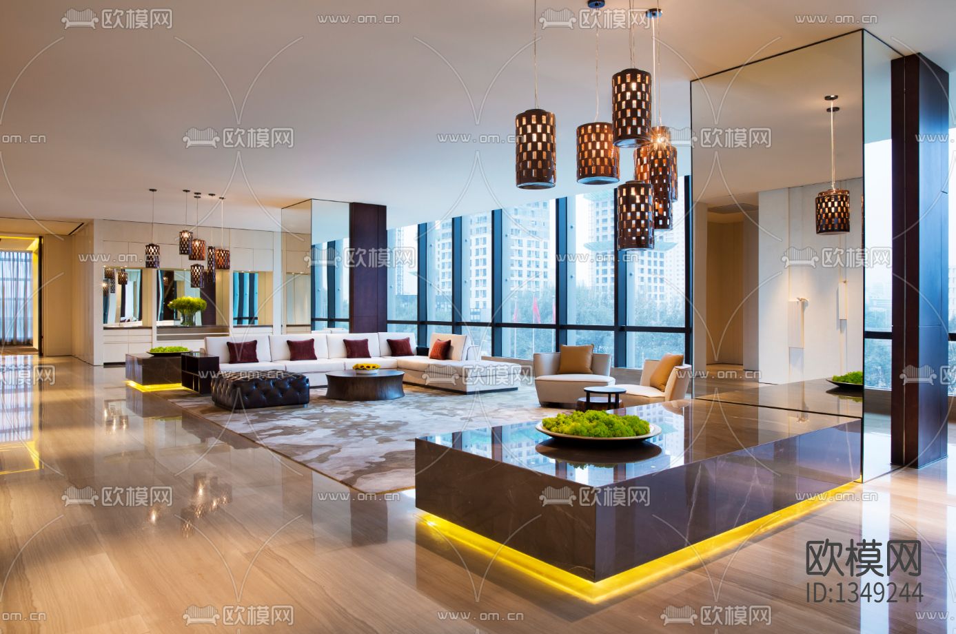 沈阳君悦酒店cad施工图下载（渲染图2）