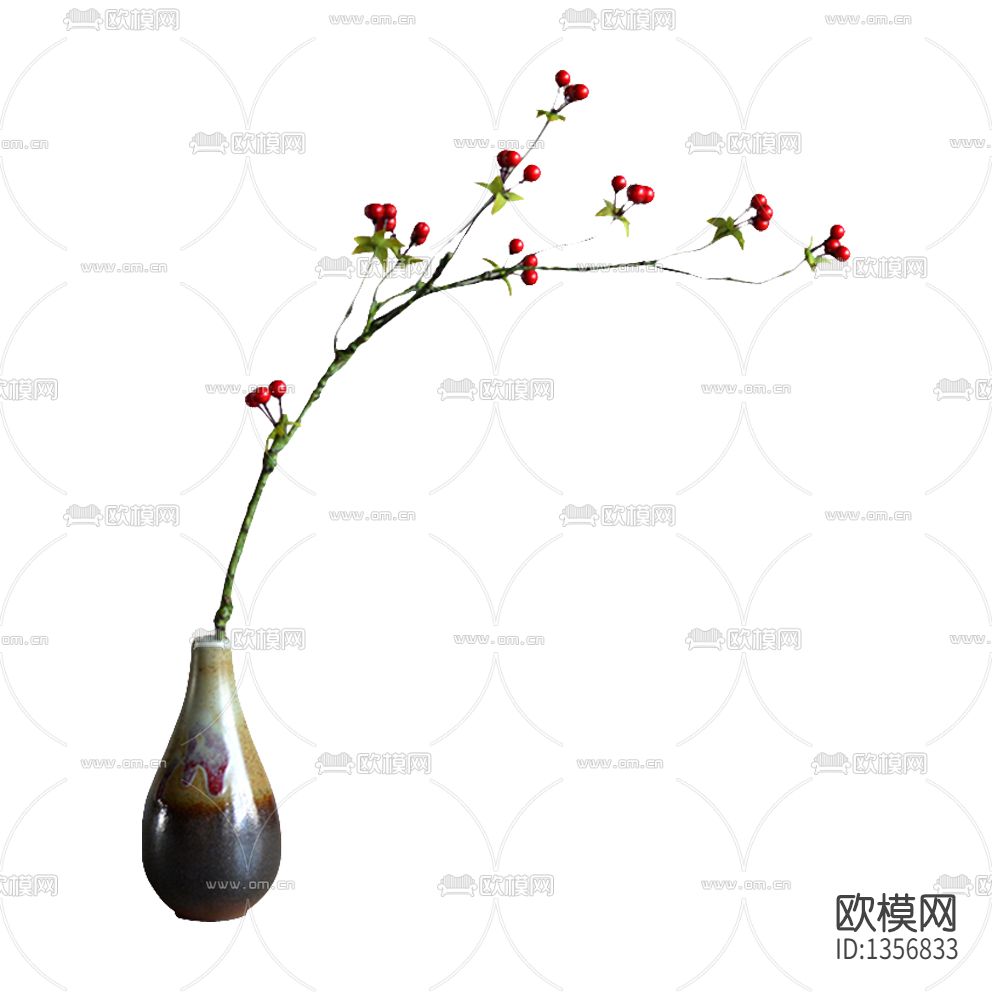 新中式复古陶瓷花瓶摆放花艺下载