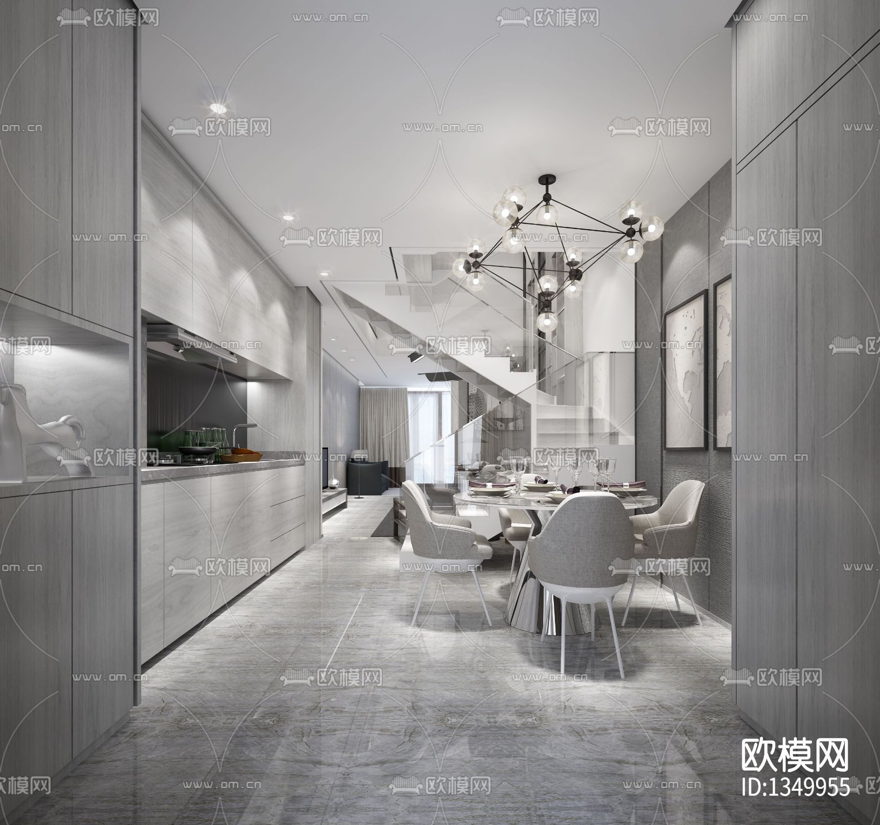 样板间设计cad施工图下载（渲染图7）