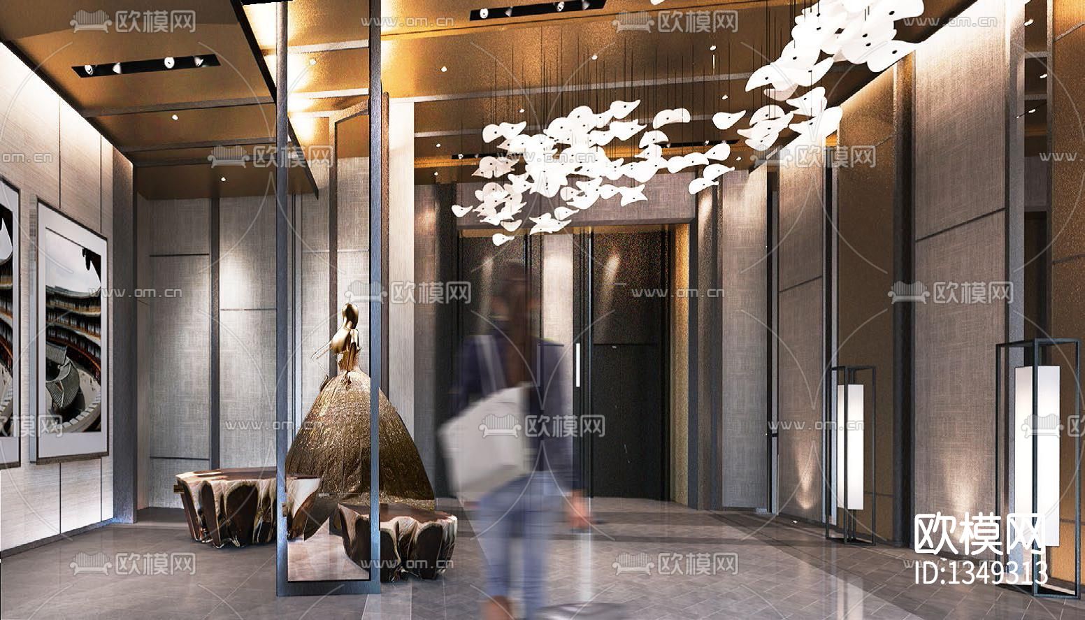 成都木莲庄酒店cad施工图下载（渲染图2）