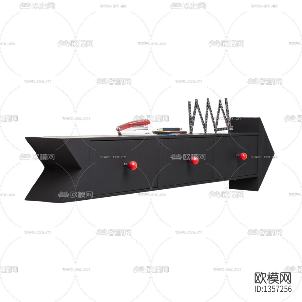 现代极简实木箭头壁柜