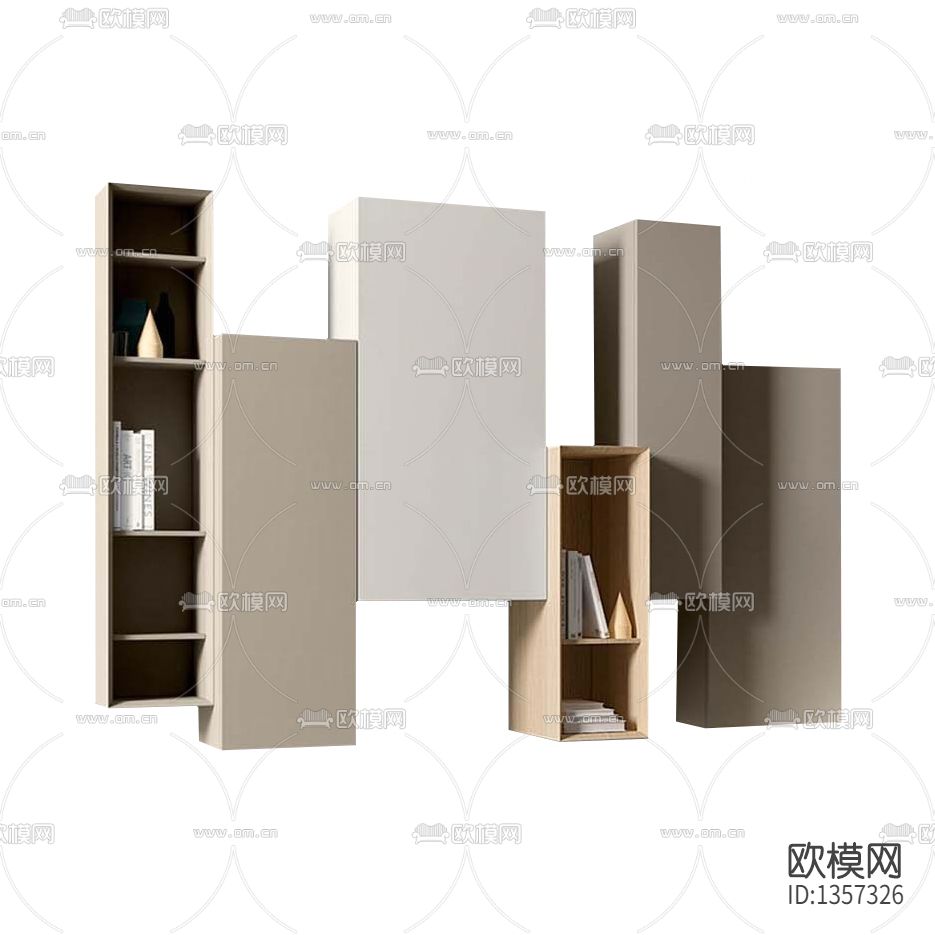 现代简约实木创意壁柜下载