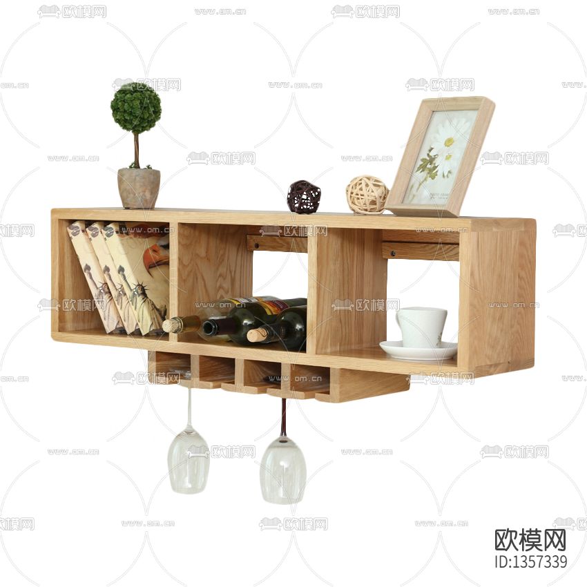 北欧简约实木壁柜