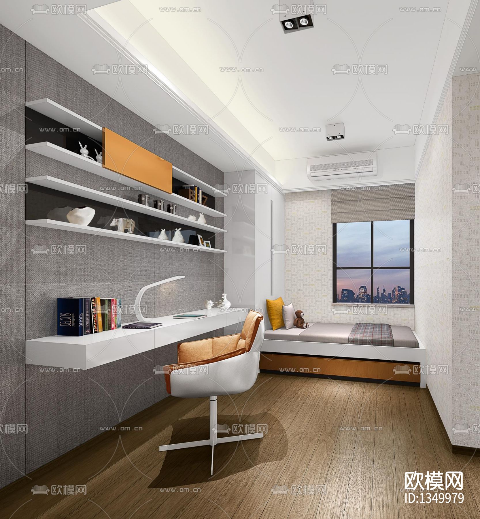 样板间cad施工图下载（渲染图4）