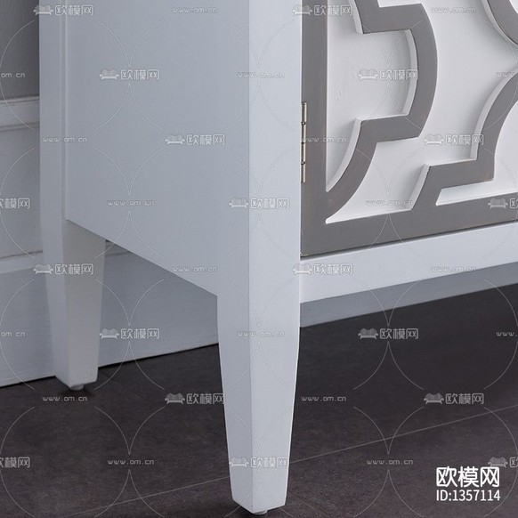 美式轻奢实木花纹储物柜下载(渲染图2)