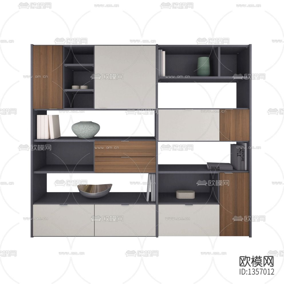 现代简约实木储物柜下载（渲染图2）