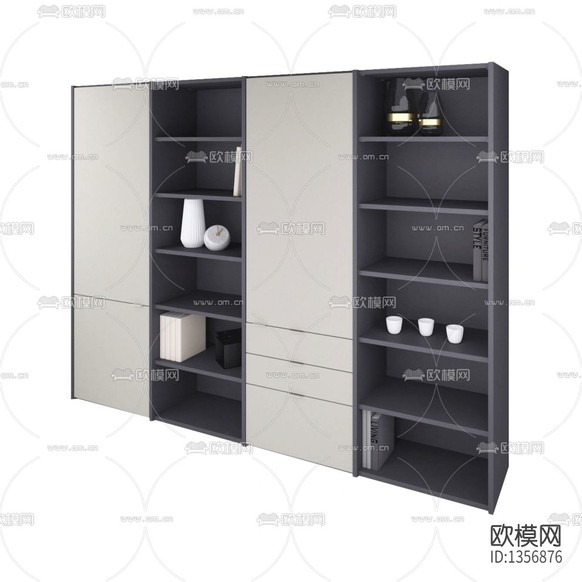 现代简约实木储物柜下载(渲染图1)