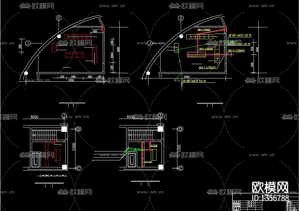 网信网络中心电讯设施cad施工图下载（渲染图3）