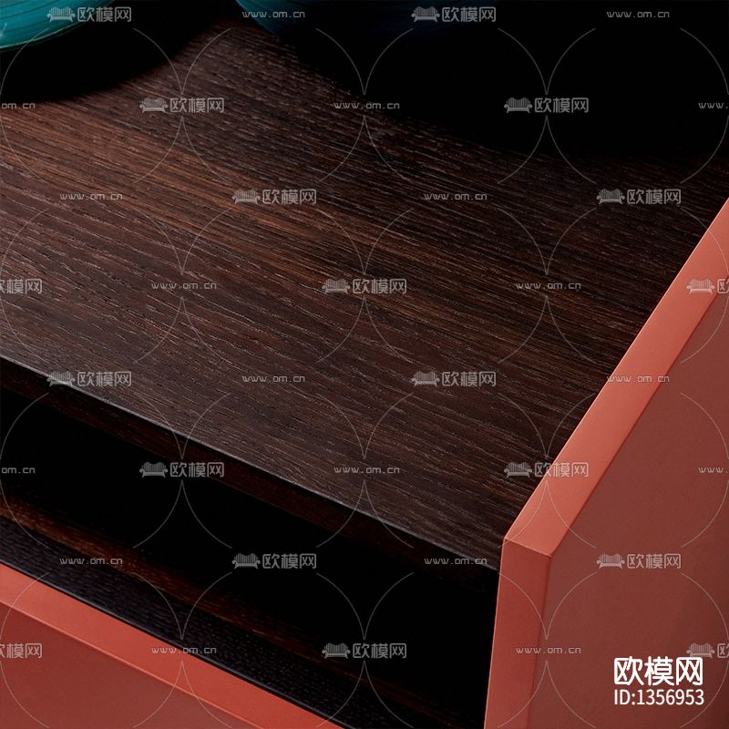 现代极简创意实木储物柜下载（渲染图4）