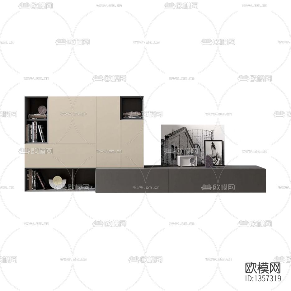 现代简约实木壁柜