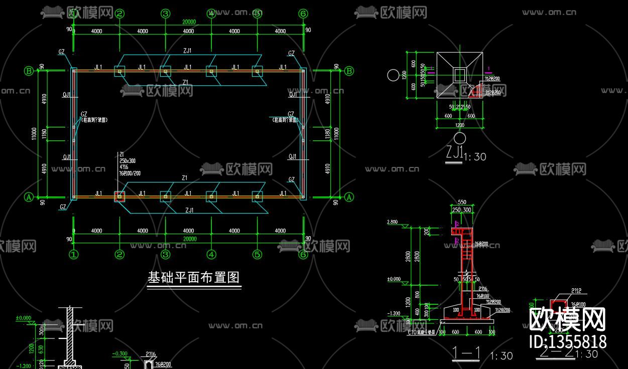 一整套养猪场建筑cad施工图下载（渲染图8）