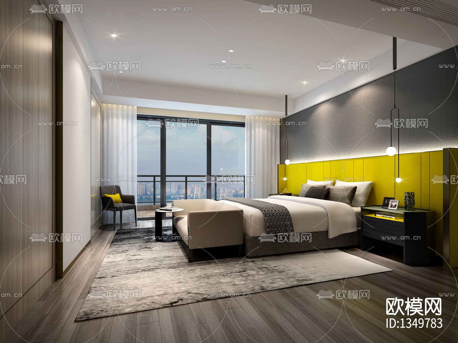 武汉天地云廷大平层私宅cad施工图下载（渲染图9）