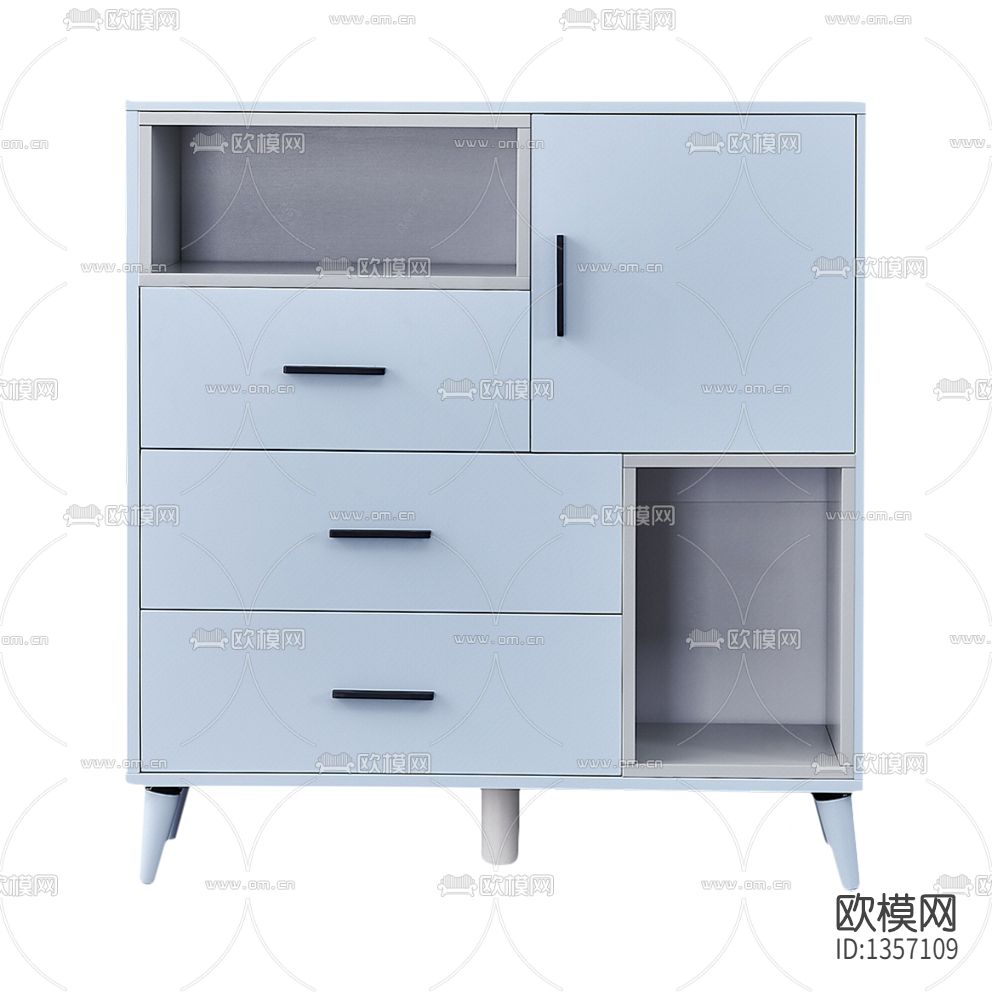现代极简实木储物柜