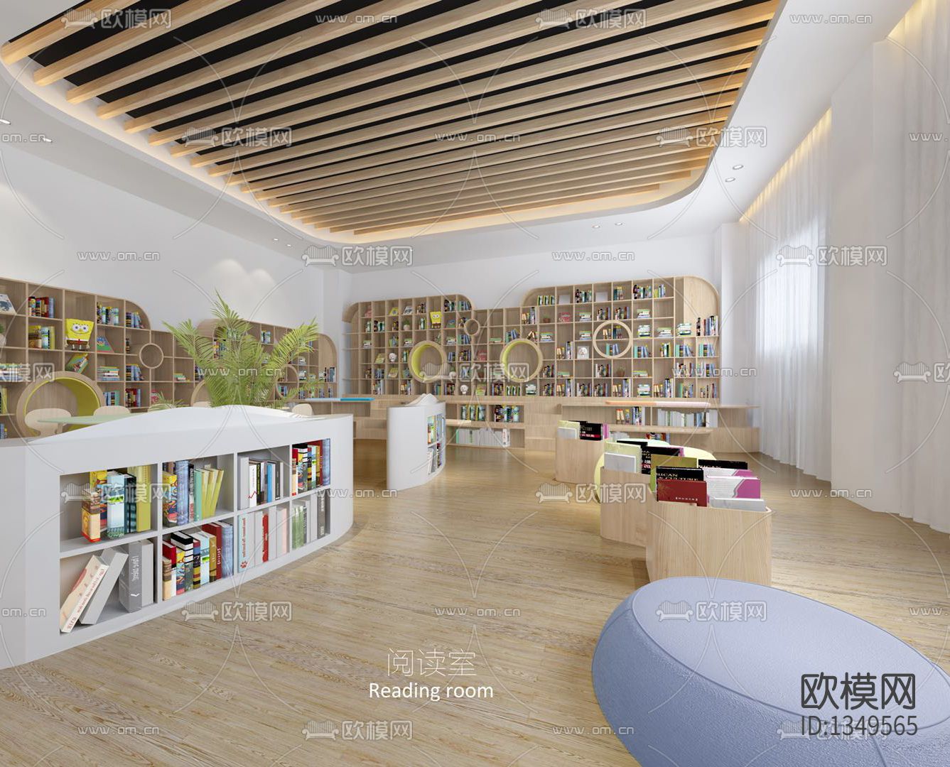 现代幼儿园cad施工图下载（渲染图3）