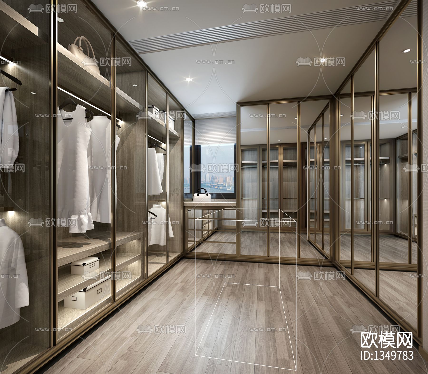 武汉天地云廷大平层私宅cad施工图下载（渲染图5）