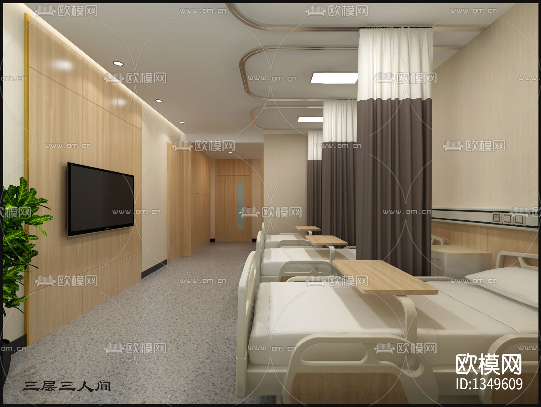 分水医院cad施工图下载（渲染图1）