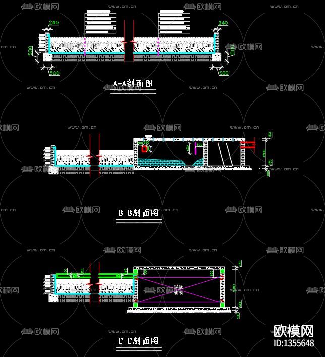 污水处理厂cad施工图下载（渲染图3）