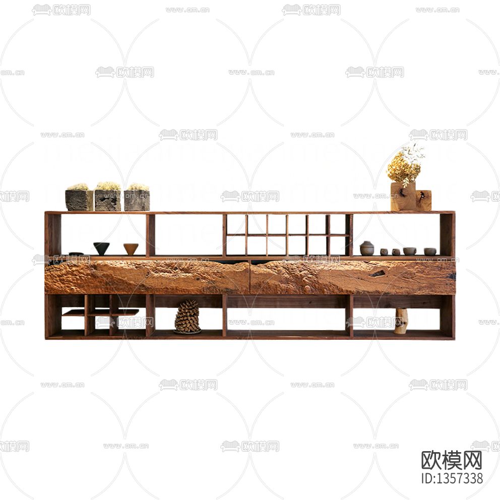 北欧做旧实木延时拼接壁柜