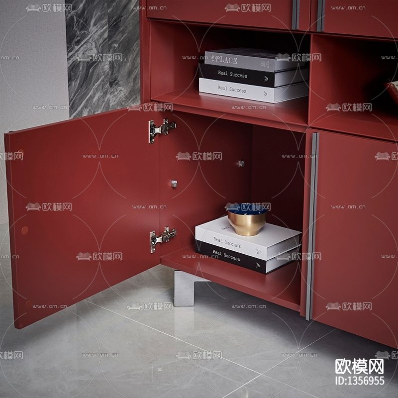 现代极简实木不锈钢储物柜