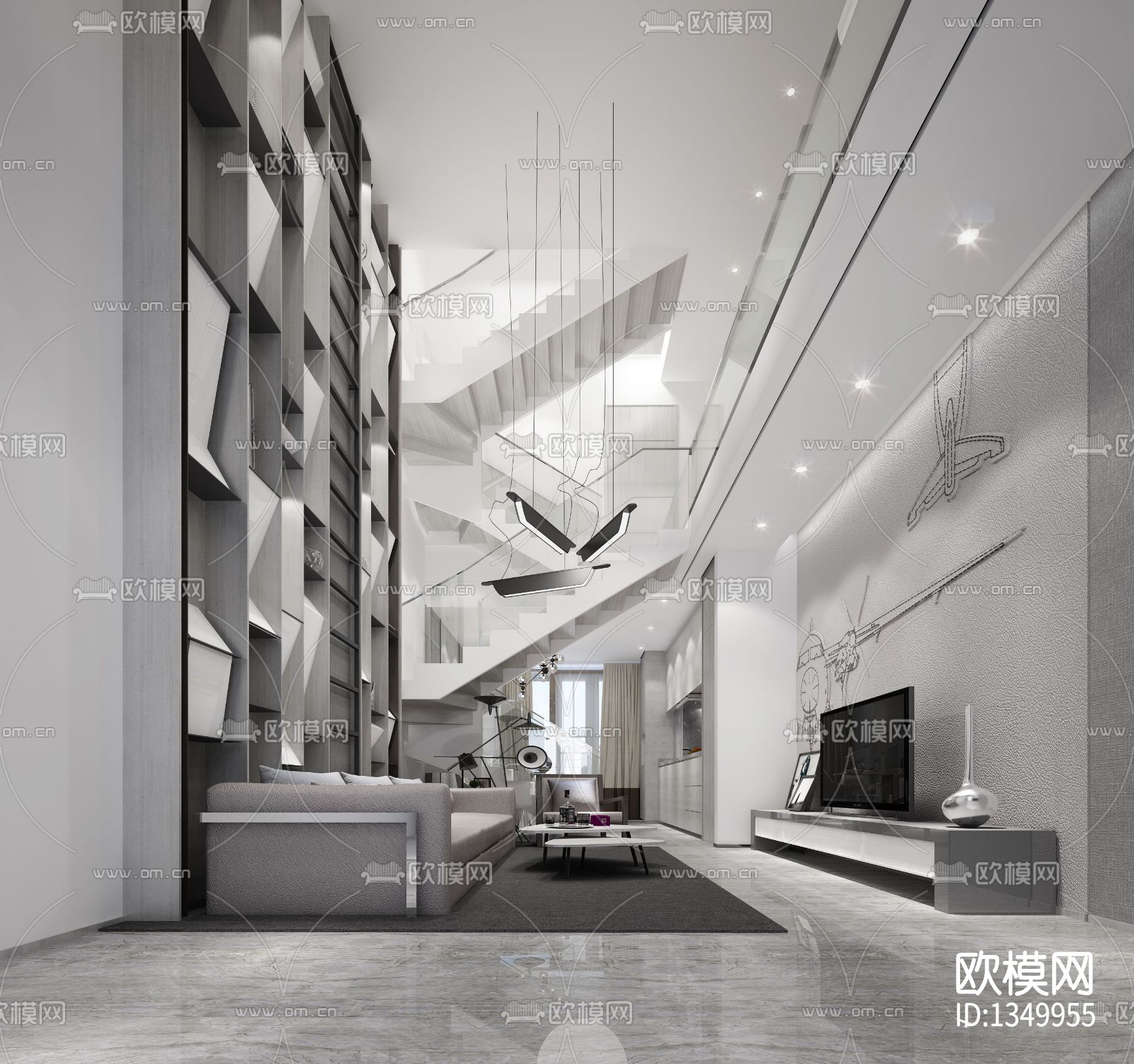 样板间设计cad施工图下载（渲染图6）