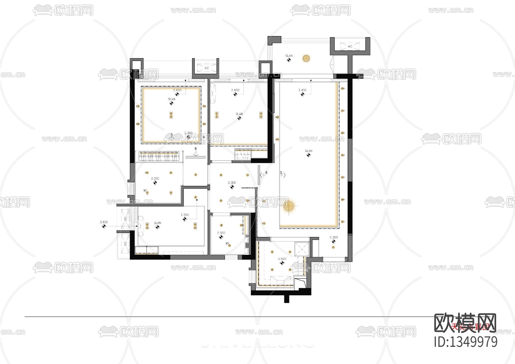 样板间cad施工图下载（渲染图9）