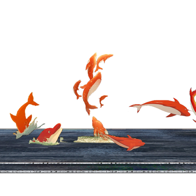 现代海豚雕塑小品su模型