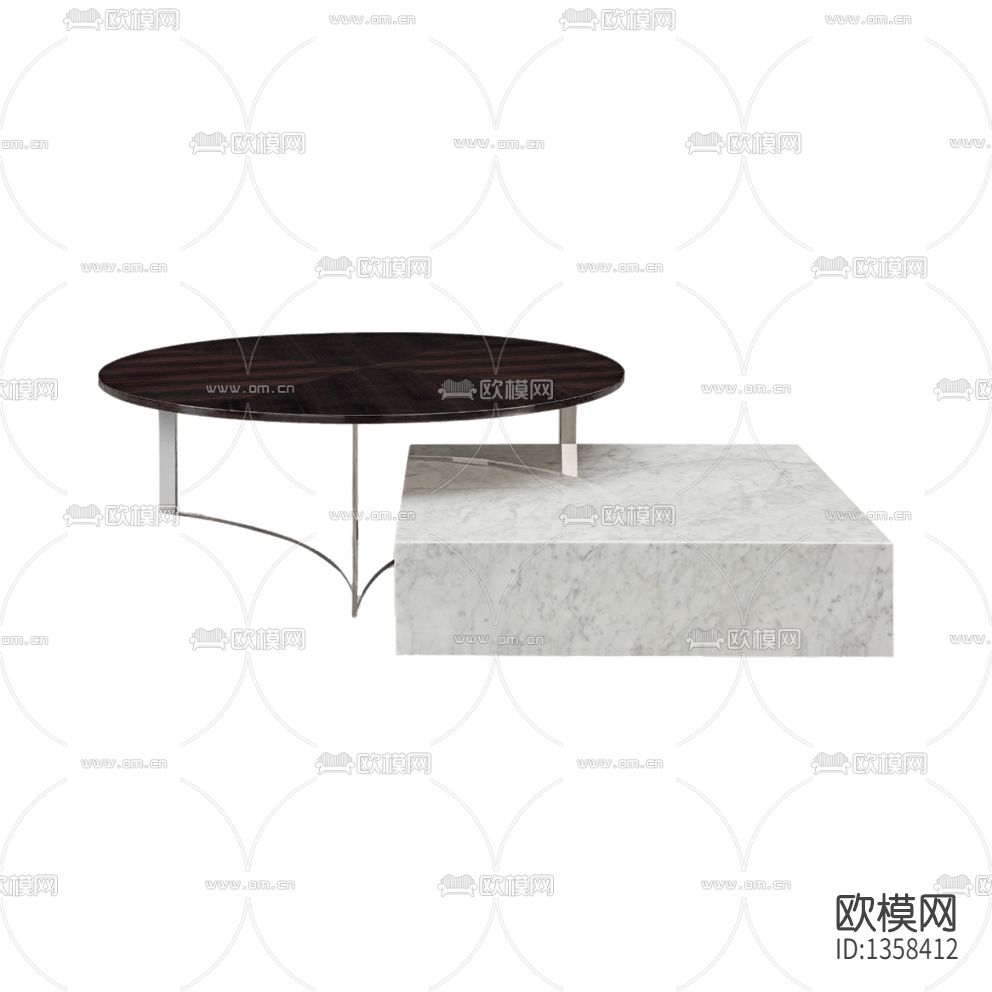 现代轻奢不锈钢大理石茶几下载