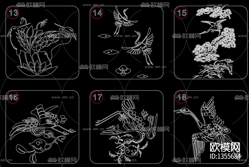仙鹤cad图库下载（渲染图4）