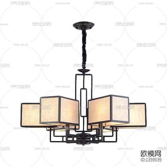 新中式禅意不锈钢吊灯下载