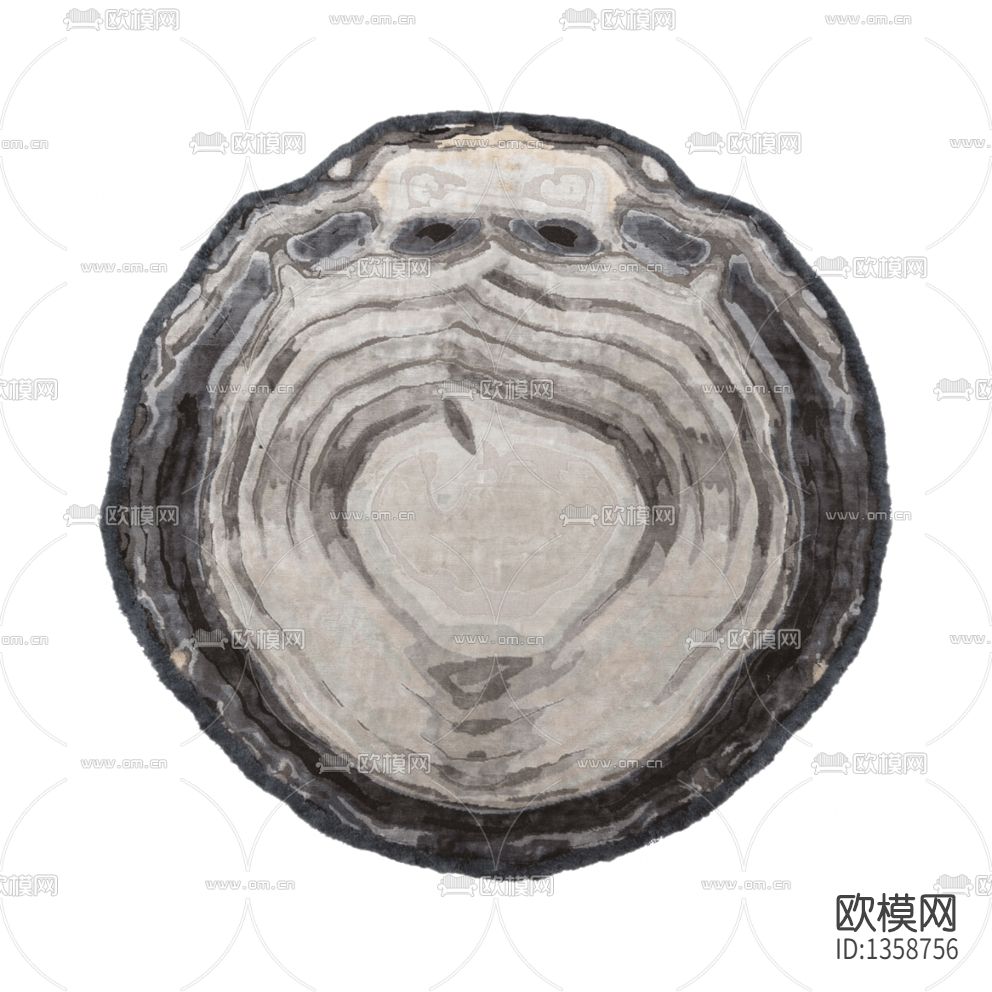 新中式禅意抽象水墨布艺地毯下载