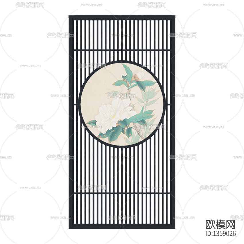 新中式禅意实木屏风下载