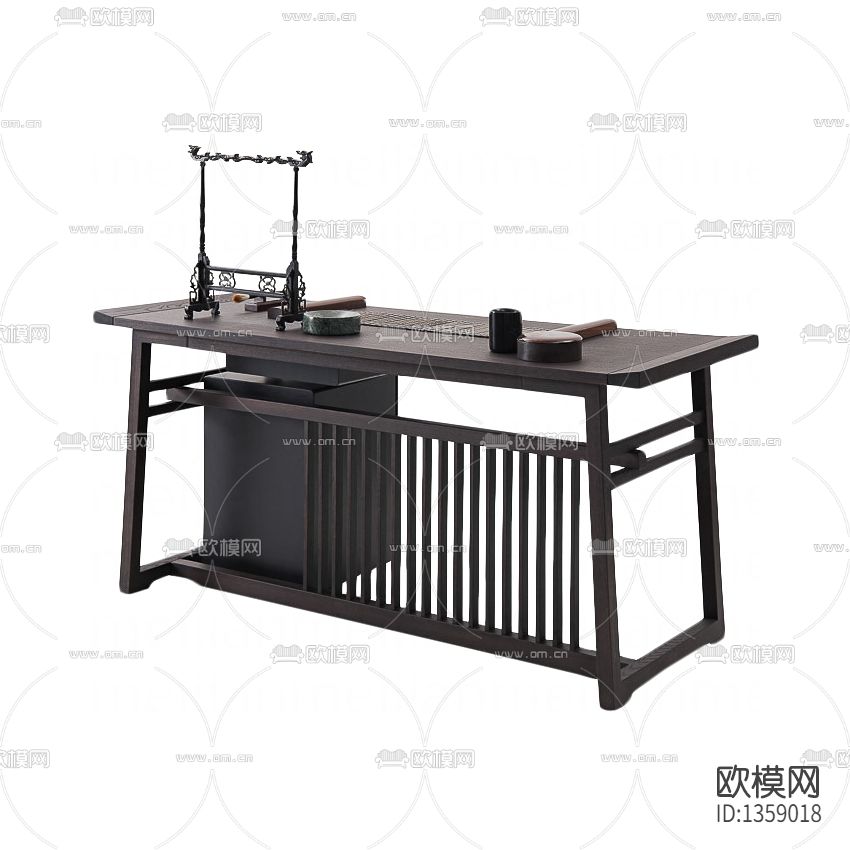 新中式禅意实木书桌