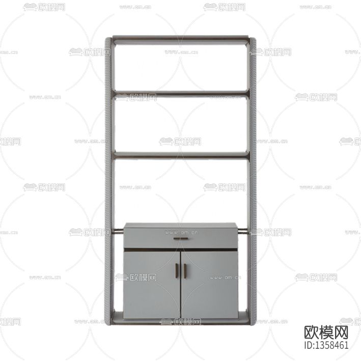 现代简约实木不锈钢书柜