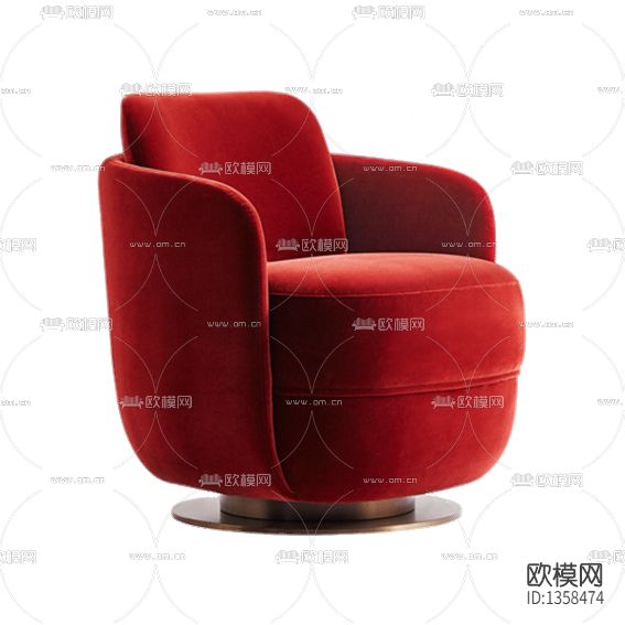 现代轻奢不锈钢布艺单人沙发下载