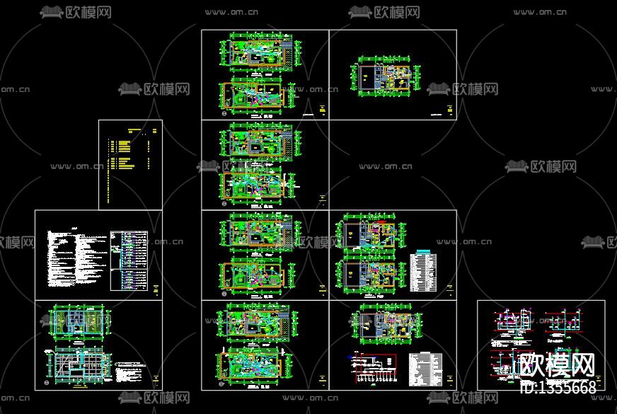 三层别墅电气cad施工图下载（渲染图8）