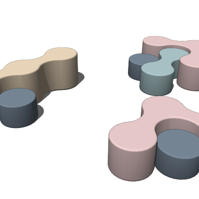 现代儿童休闲凳su模型 