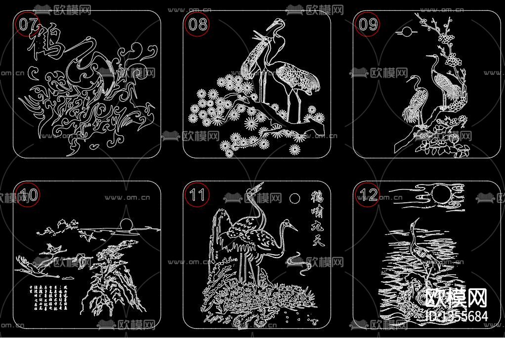 仙鹤cad图库下载（渲染图3）