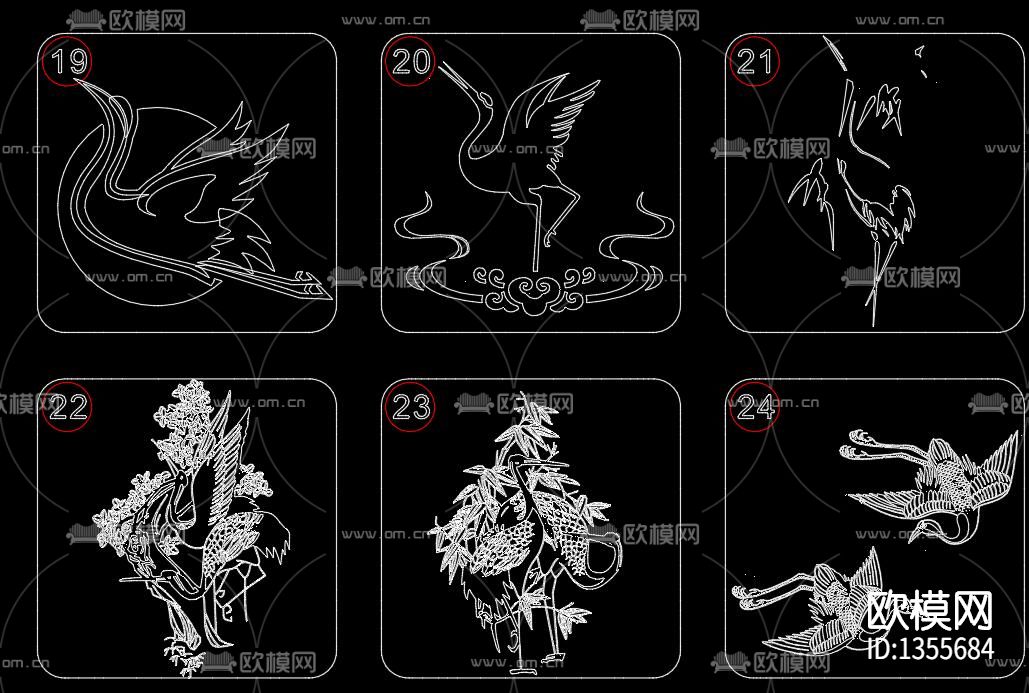 仙鹤cad图库下载（渲染图5）