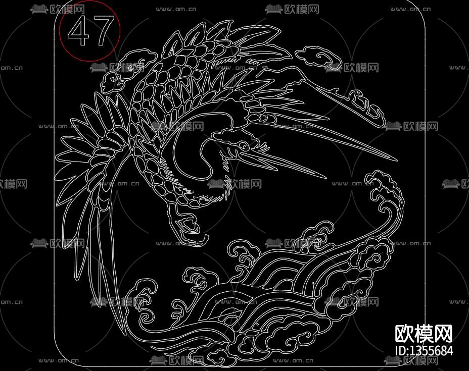 仙鹤cad图库下载（渲染图2）